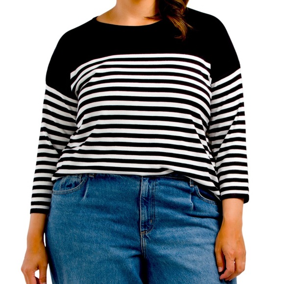 New with tags Philosophy plus striped sweater 2X - Picture 1 of 2